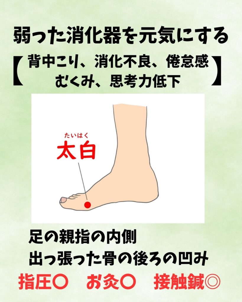 消化器を元気にするツボ