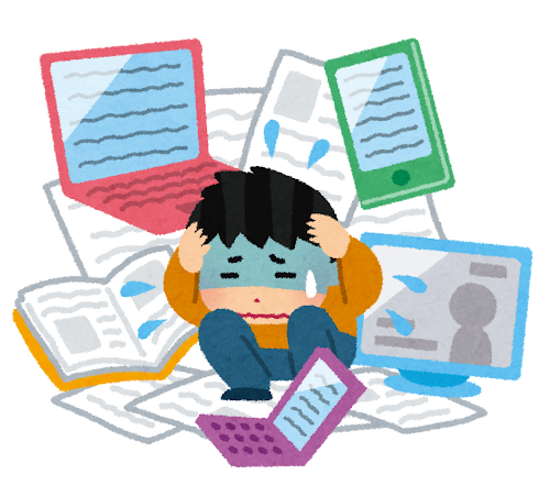 情報過多で苦しむ男性
