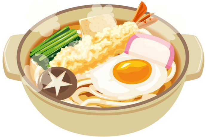熱々の鍋焼きうどん