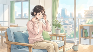 頭痛や肩こりに悩む女性