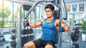 筋トレをしている男性