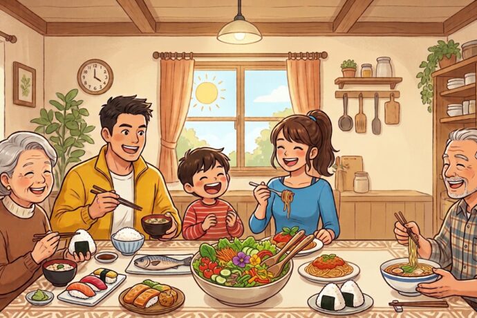 炭水化物を多く食べる家族